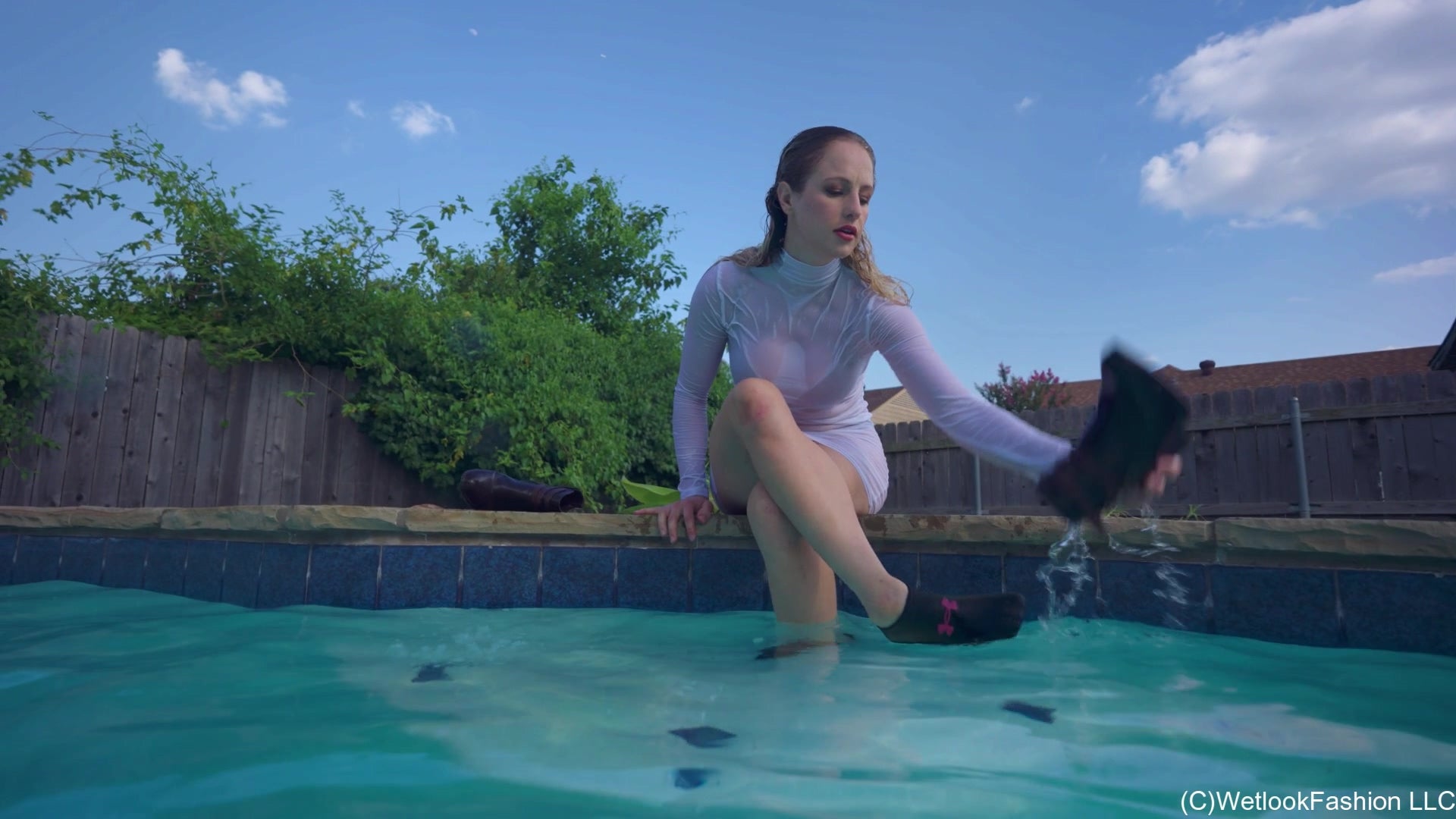 Dive into Desire: Camille's Poolside Provocation