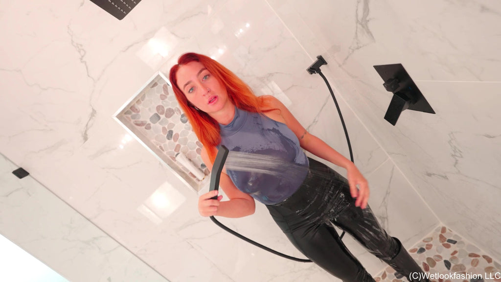 Emma Takes a Shower and a Bath Wearing a Casual Outfit
