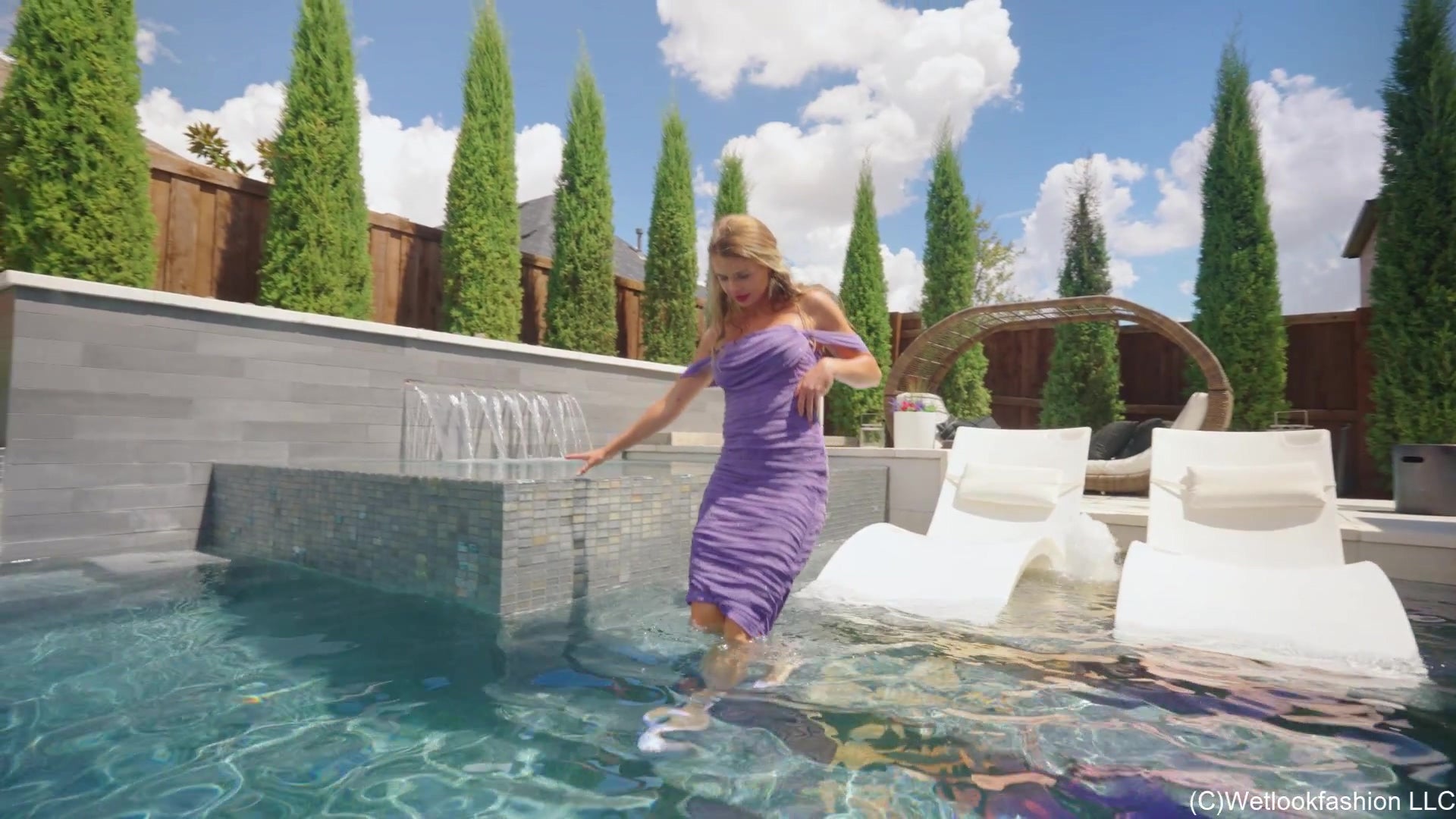 Hot and Elegant Pool Time with Joy