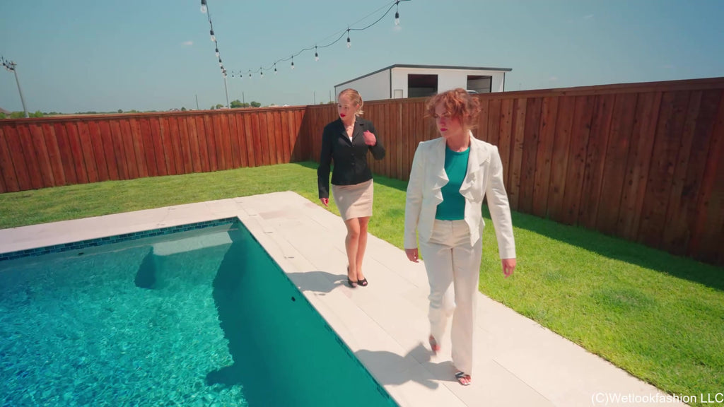 Real Estate Deal Featuring Camille and Tiffany end up in the Pool