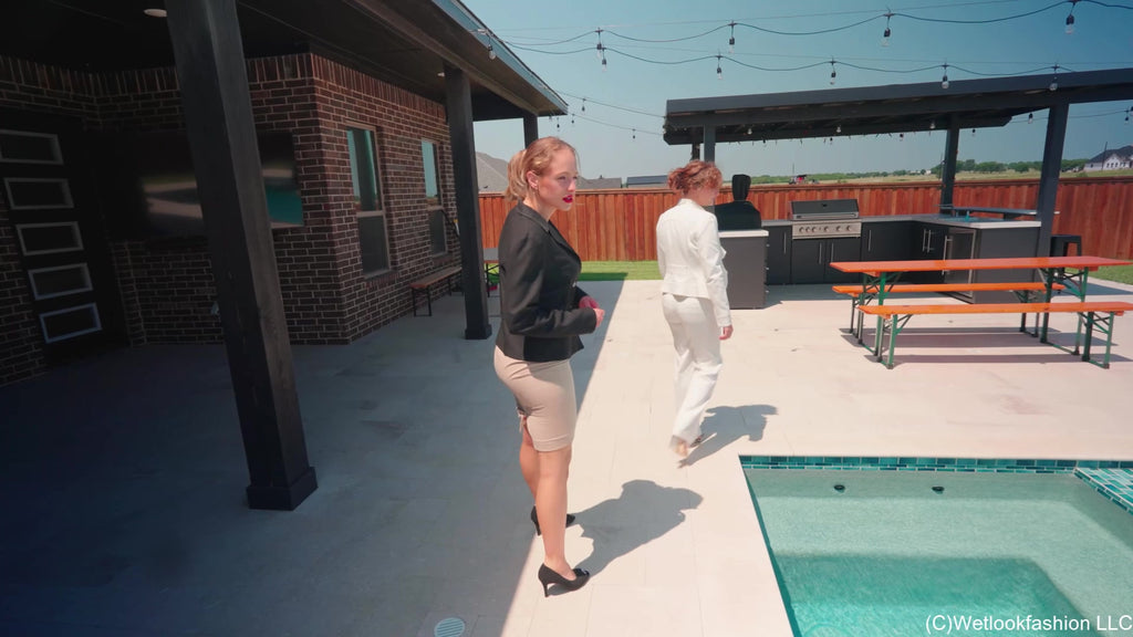 Real Estate Deal Featuring Camille and Tiffany end up in the Pool