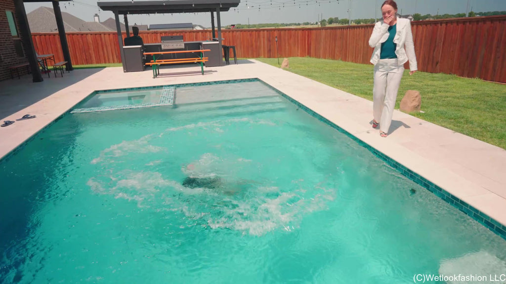Real Estate Deal Featuring Camille and Tiffany end up in the Pool