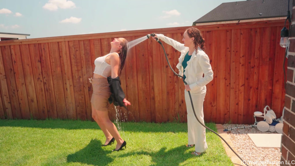 Real Estate Deal Featuring Camille and Tiffany end up in the Pool