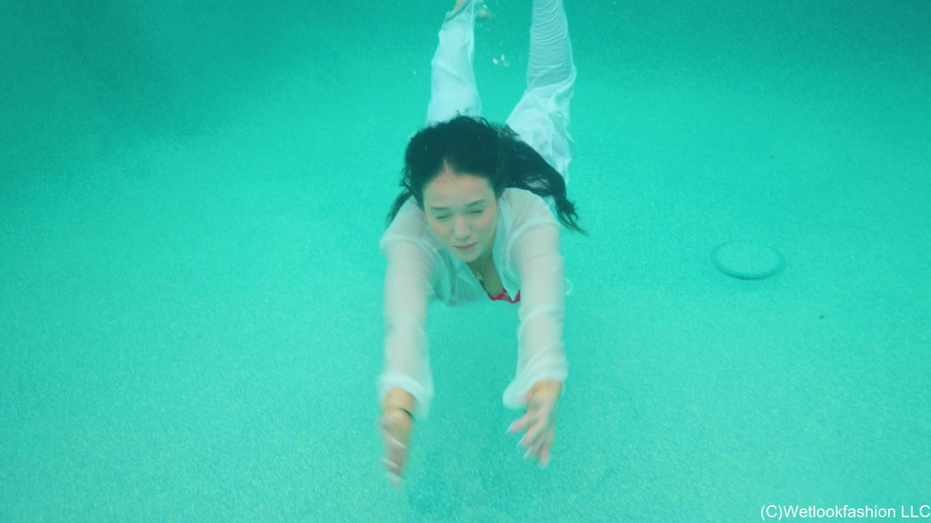 Iris Swims in Sheer White and Lingerie