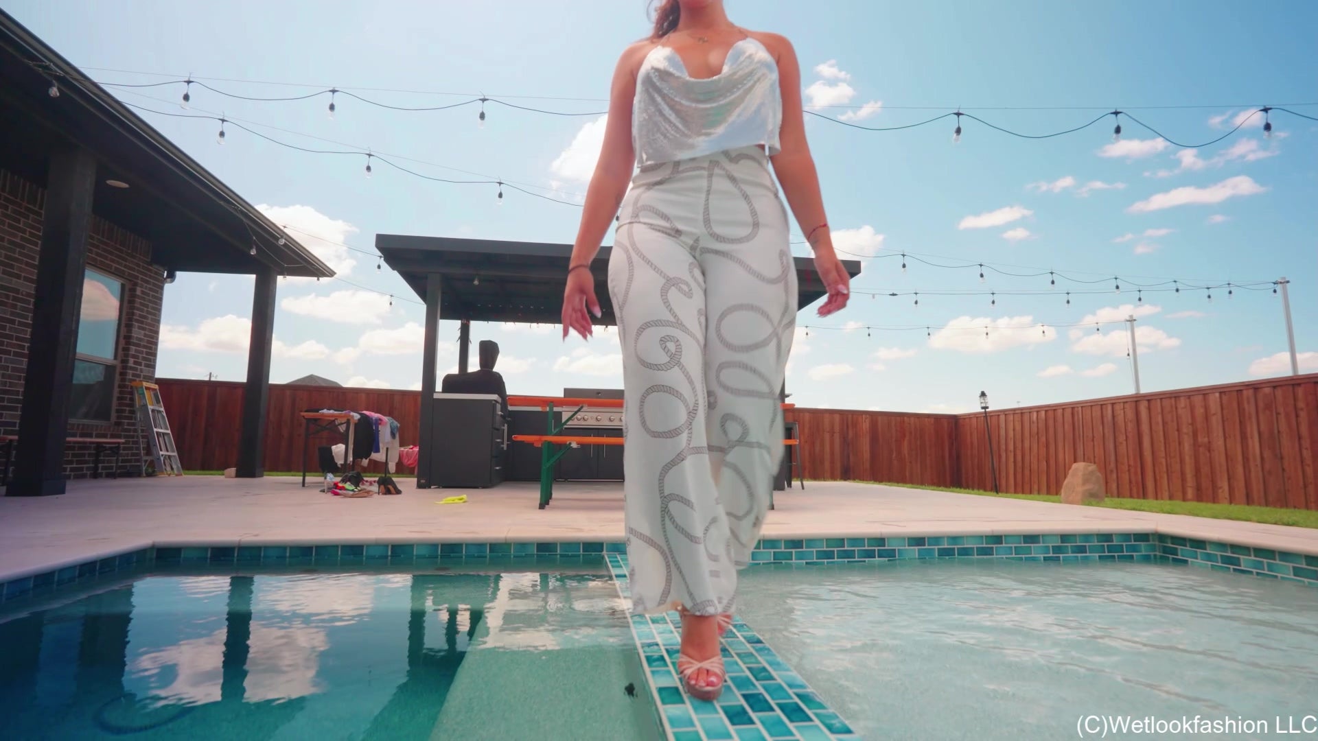 Iris Gets Wet in White and Silver