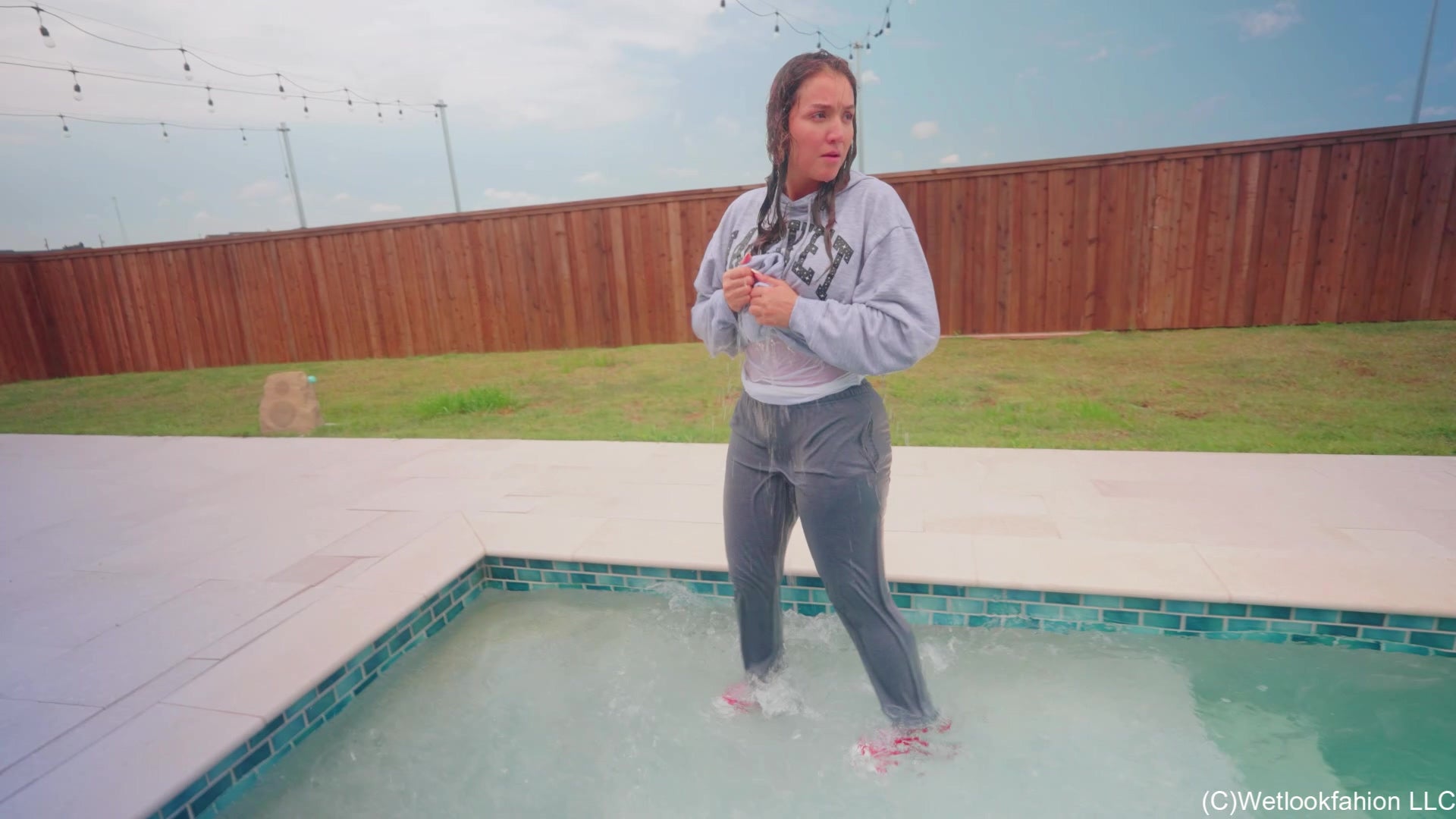 Iris Is Hiding in the Pool from an Intruder