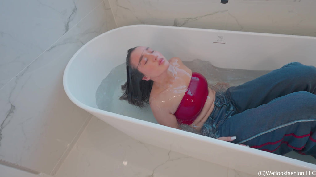 Iris takes a Bath in Jeans and Boots