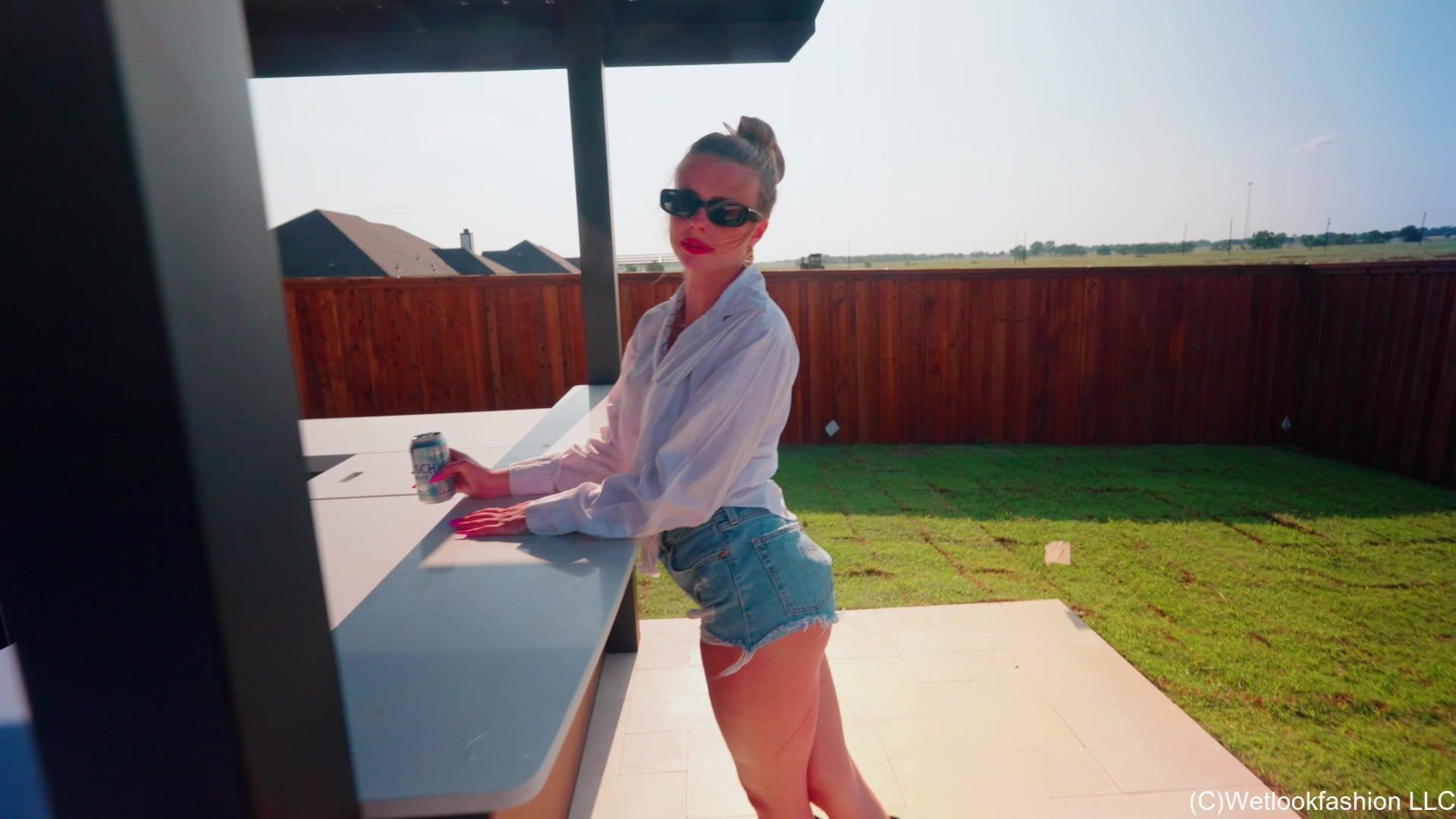 Jeans Shorts, Boot and Shirt Wetness with Joy