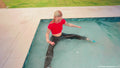 Jessica Has a Blast in the Pool Wearing a Yoga Outfit