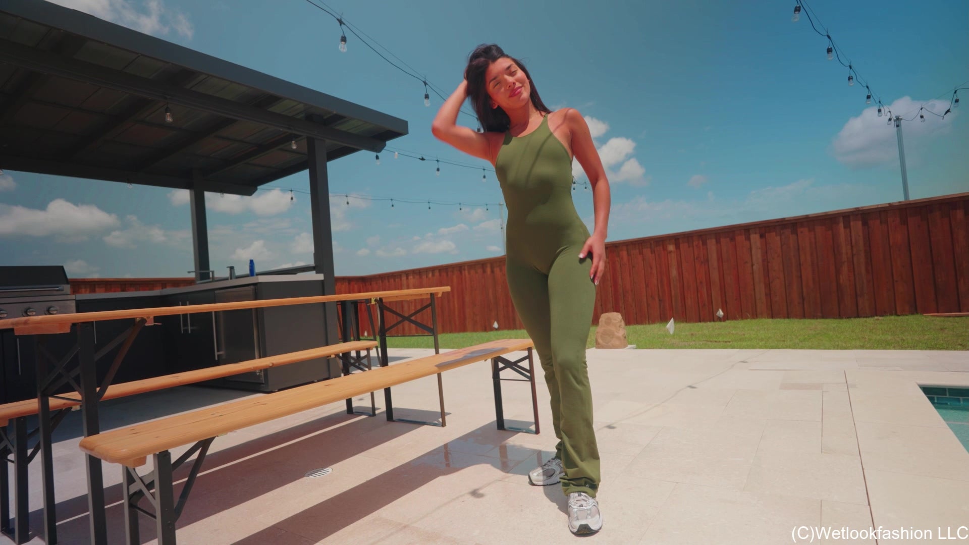 Jolissa Gets Wet in a Bombshell Jumpsuit