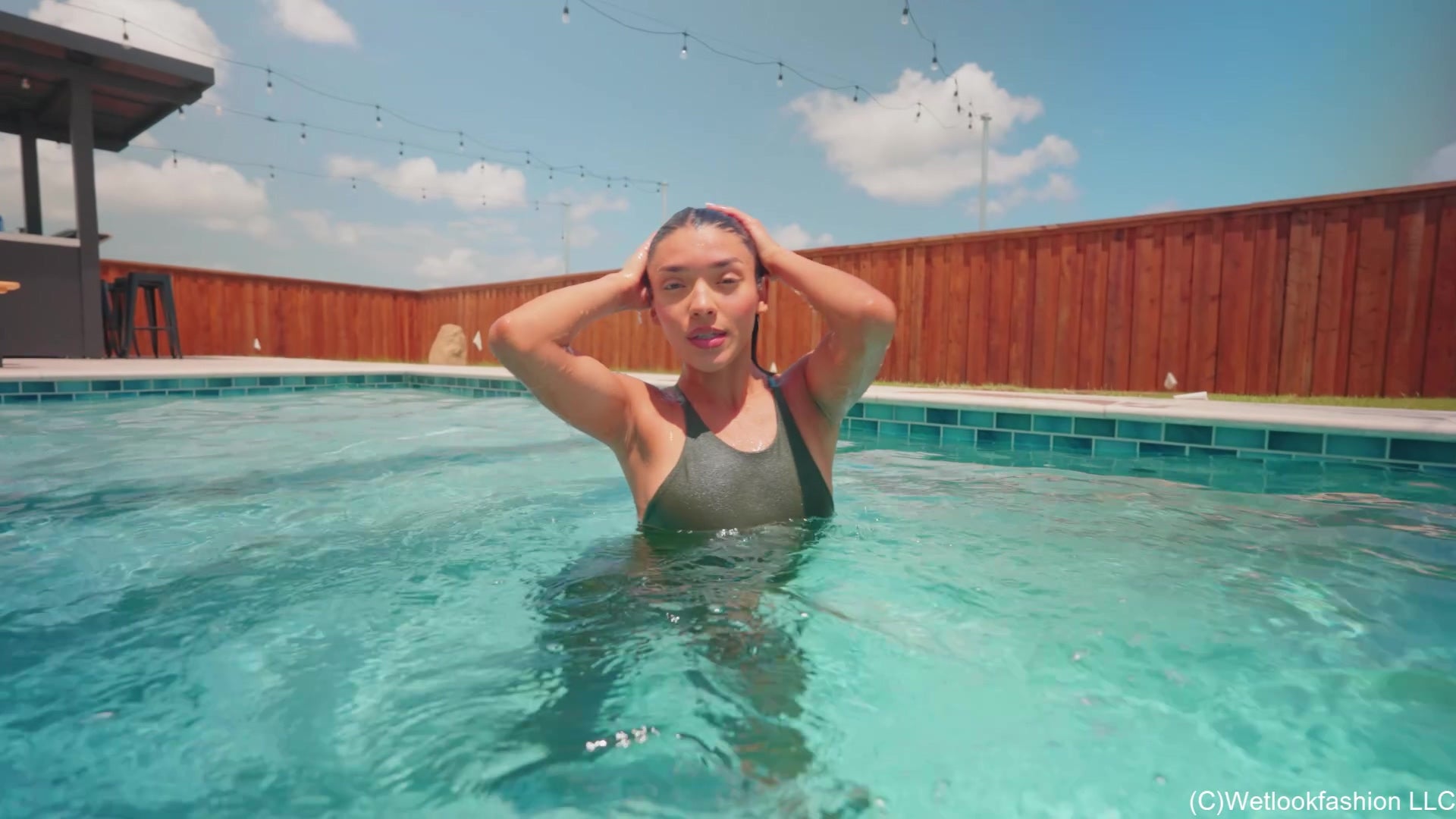 Jolissa Gets Wet in a Bombshell Jumpsuit