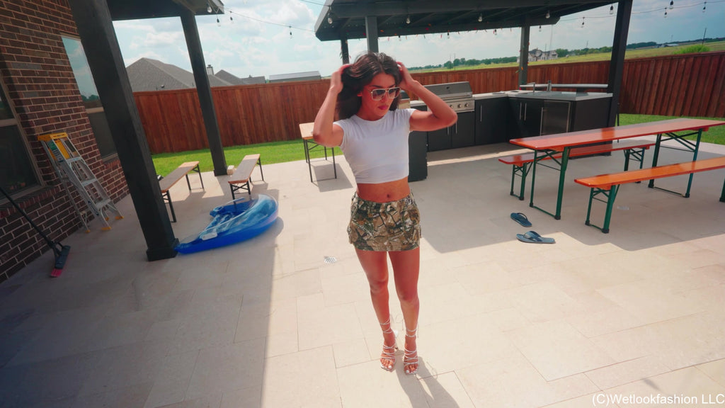 Jolissa Gets Wet in a Mini Skirt and a White Shirt