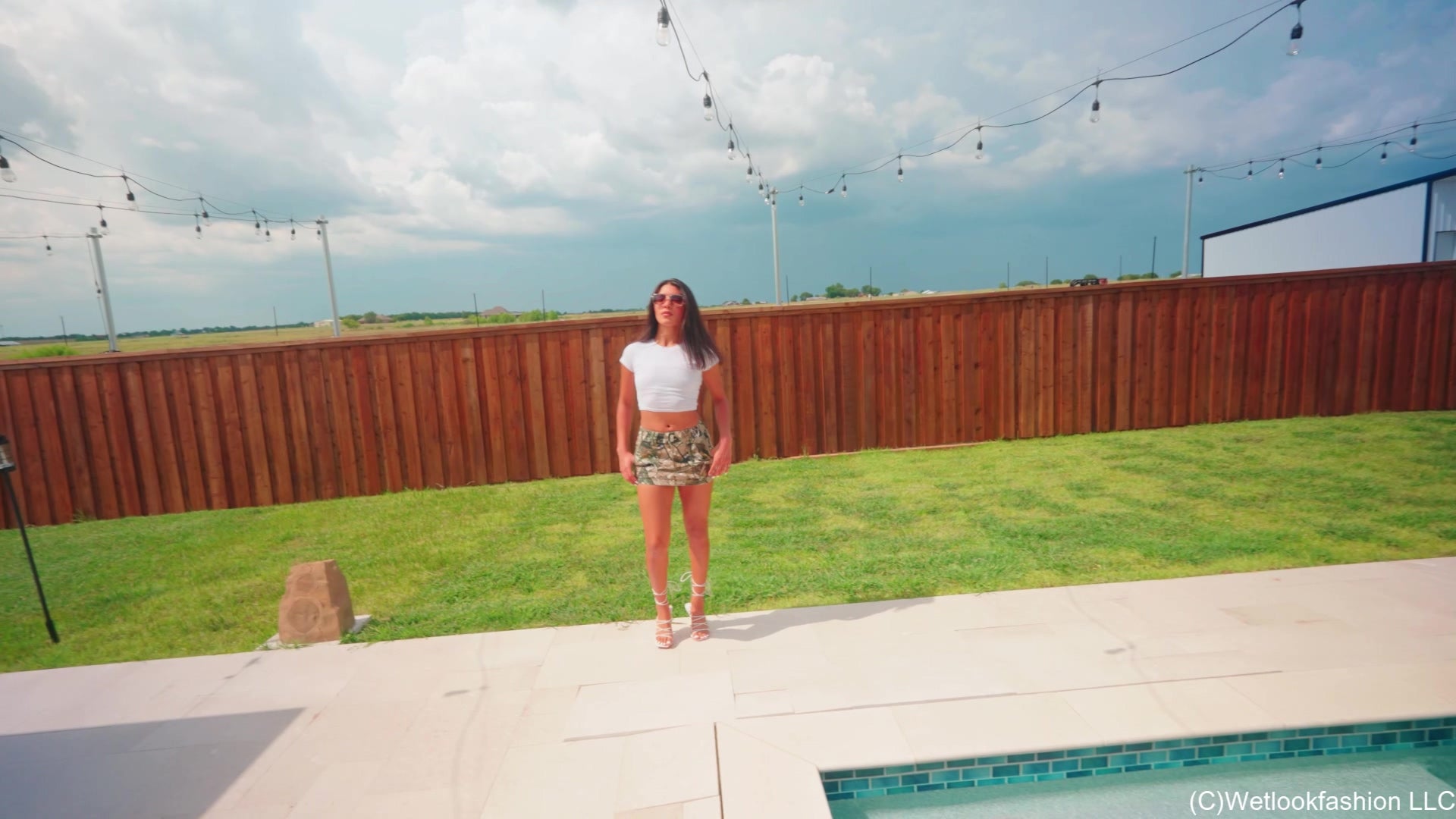 Jolissa Gets Wet in a Mini Skirt and a White Shirt