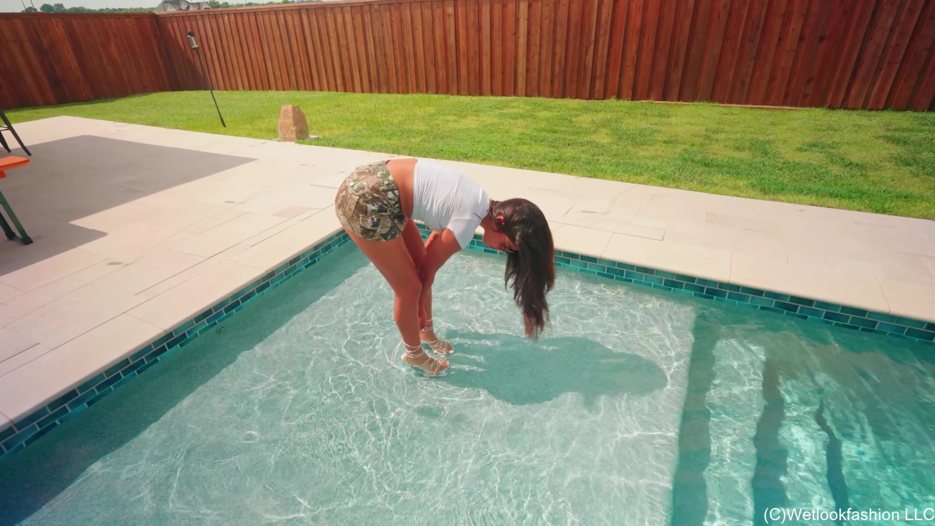 Jolissa Gets Wet in a Mini Skirt and a White Shirt