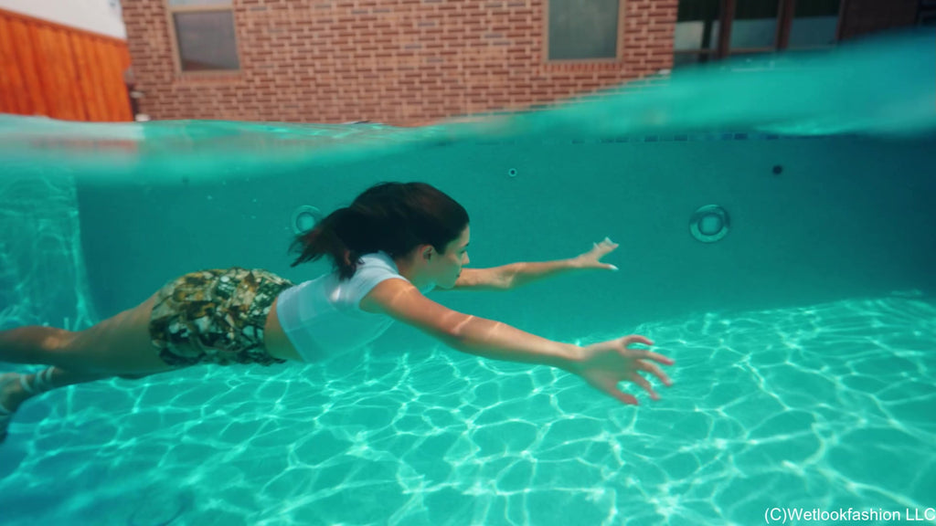 Jolissa Gets Wet in a Mini Skirt and a White Shirt