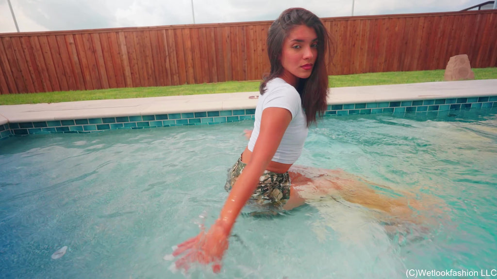 Jolissa Gets Wet in a Mini Skirt and a White Shirt