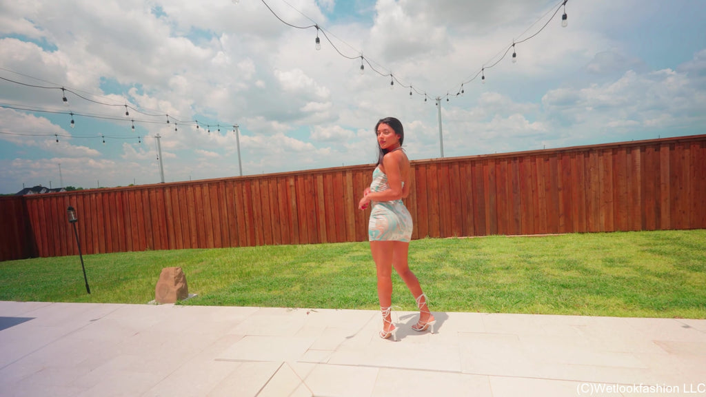 Jolissa Takes a Dip in the Pool Wearing a Hot Mini Dress