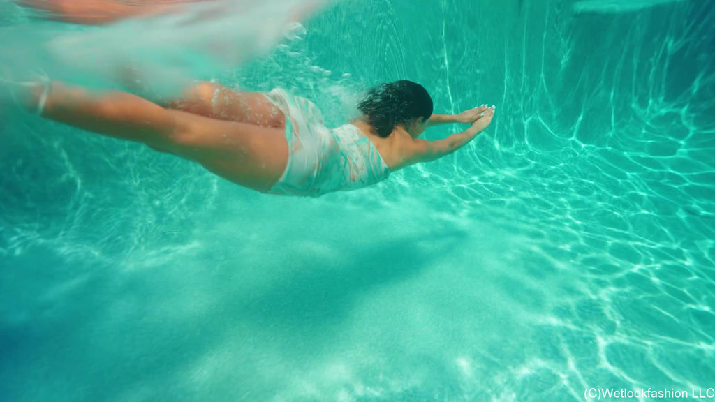 Jolissa Takes a Dip in the Pool Wearing a Hot Mini Dress