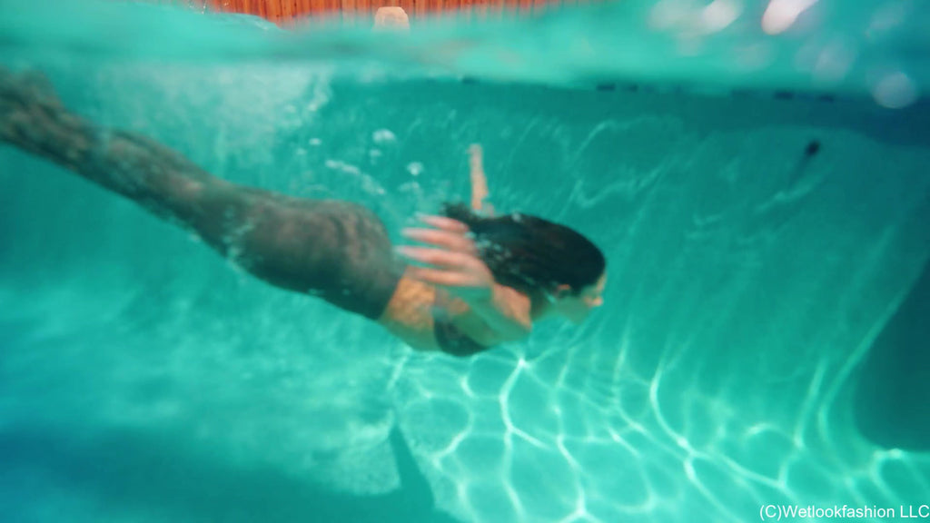 Jolissa's First Fully Clothed Swim Wearing Yoga Gear