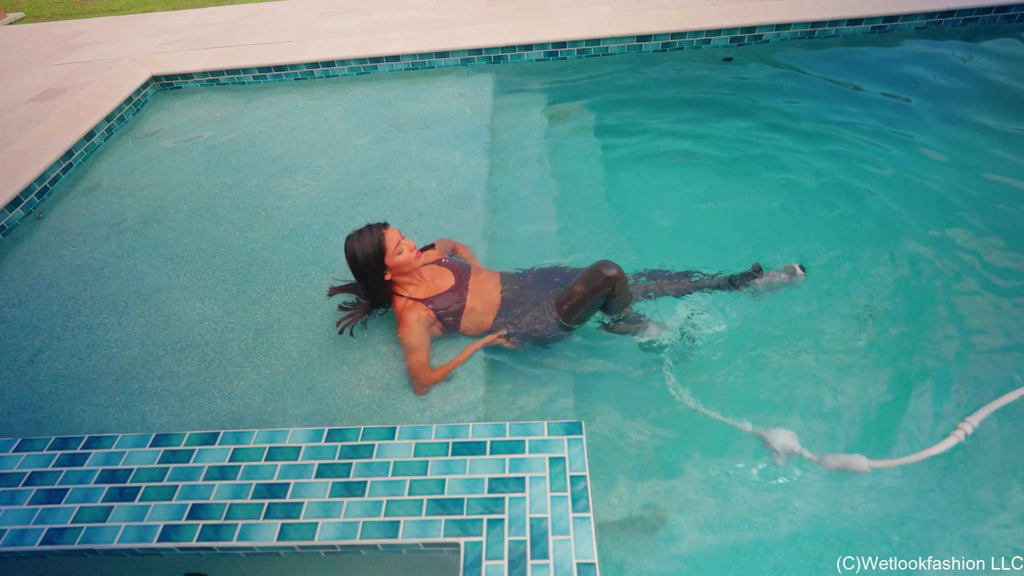 Jolissa's First Fully Clothed Swim Wearing Yoga Gear