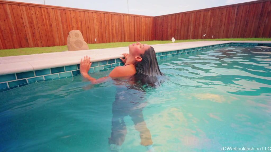 Jolissa's First Fully Clothed Swim Wearing Yoga Gear