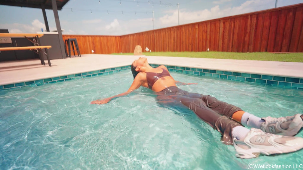 Jolissa's First Fully Clothed Swim Wearing Yoga Gear