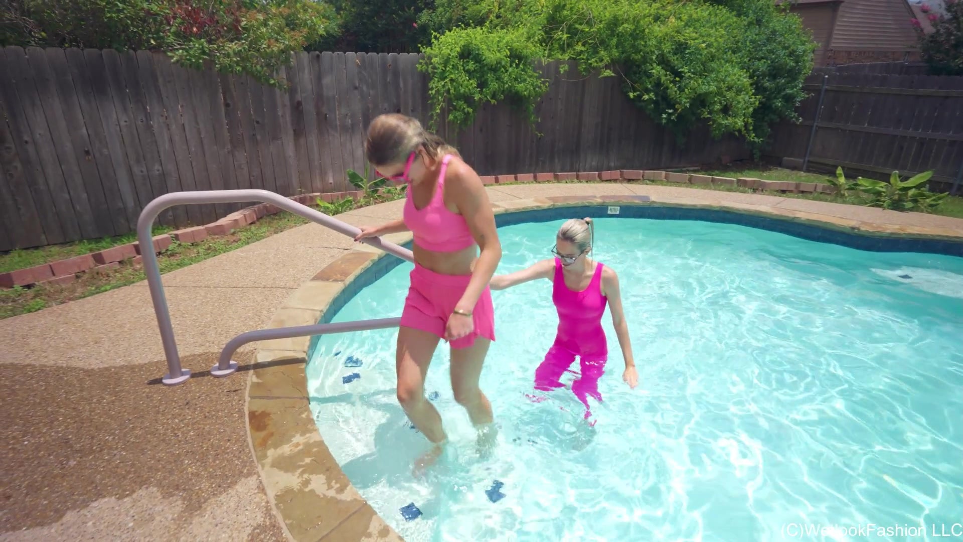 Joy and Hannah Are Wet Team Pink