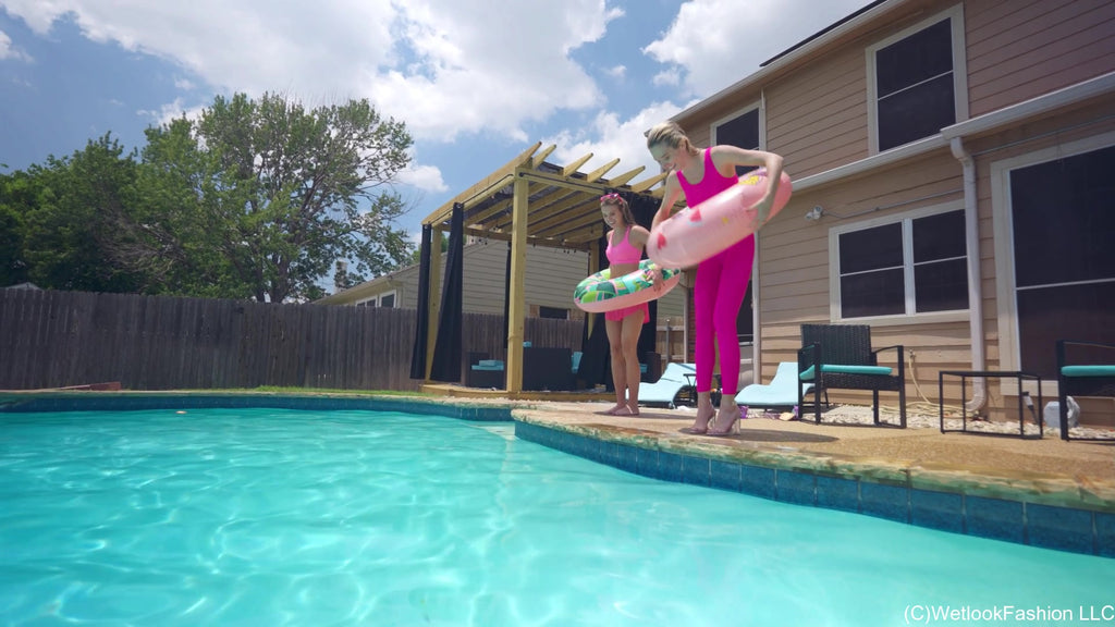 Joy and Hannah Are Wet Team Pink