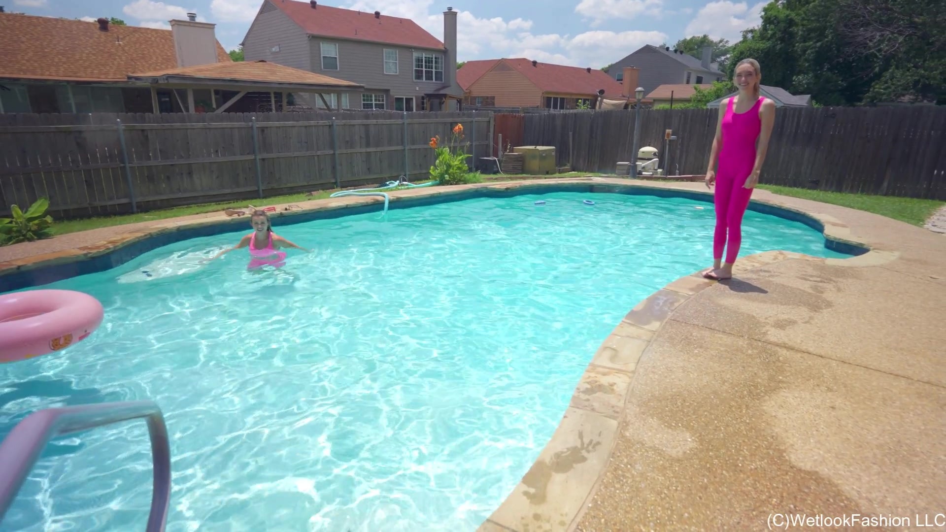 Joy and Hannah Are Wet Team Pink