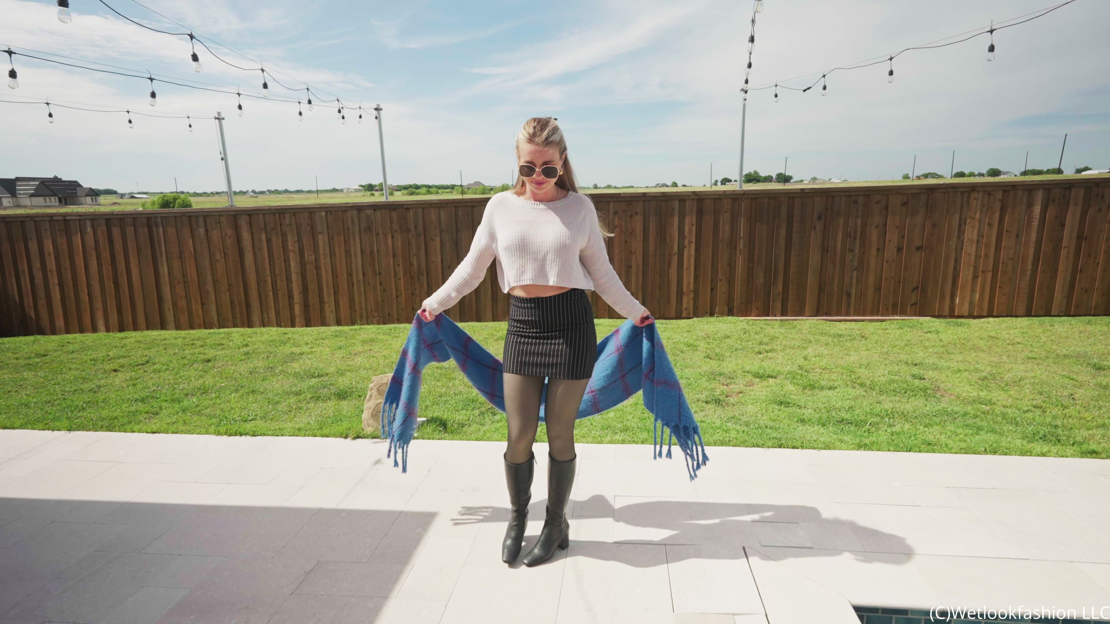 Joy Soaks Her Business Skirt Outfit in the Pool