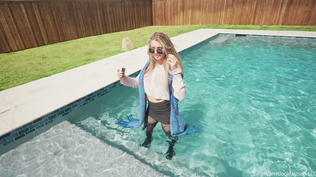 Joy Soaks Her Business Skirt Outfit in the Pool