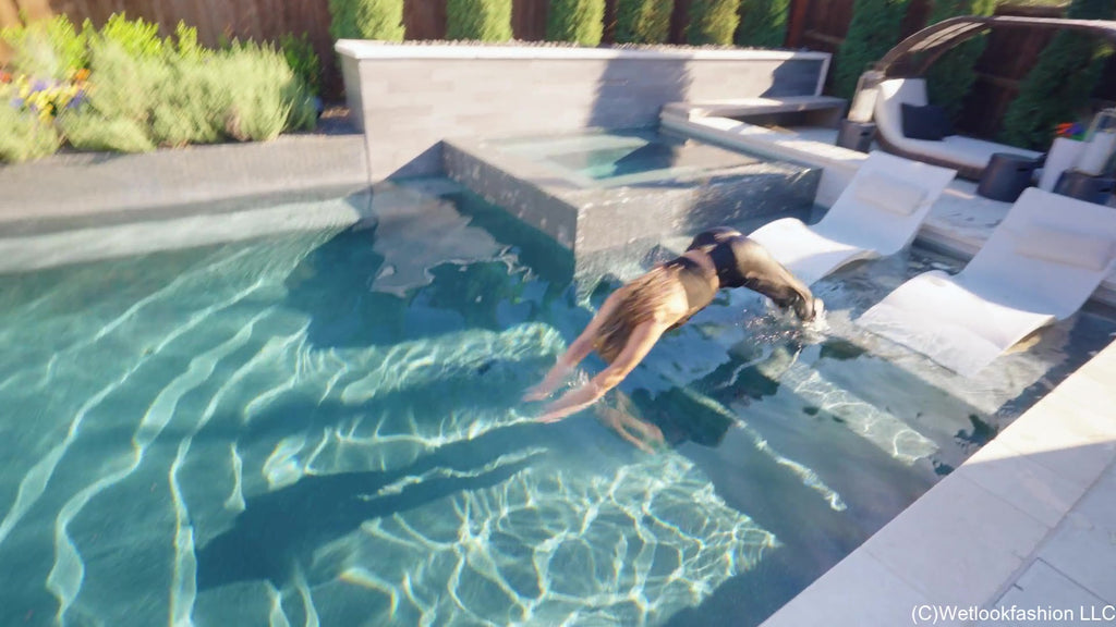 Kate Casuall Swims Wearing a Black Pant Outfit