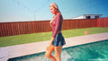 Katie Gets Wet in A Jeans Mini Skirt and a Bodysuit