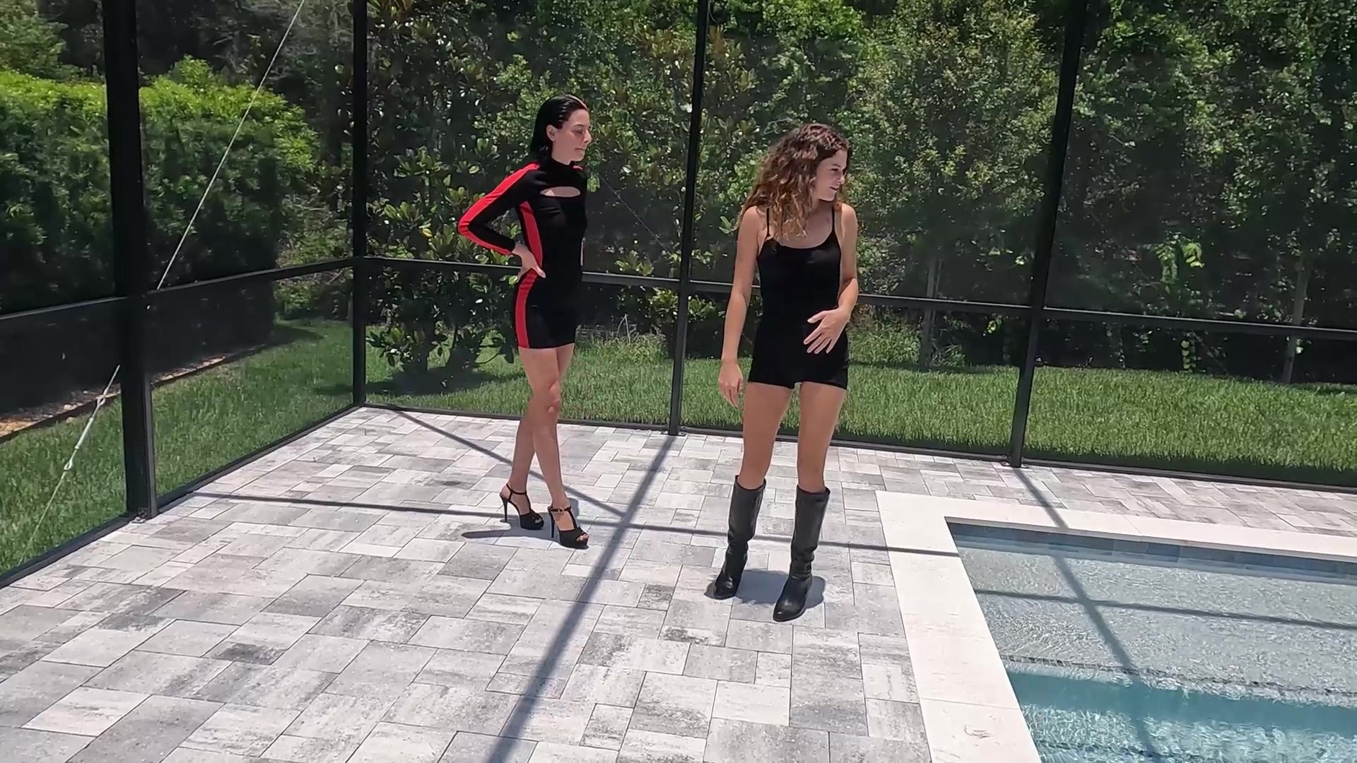 Kilo and Nathalia Swim in Clubbing Outfits