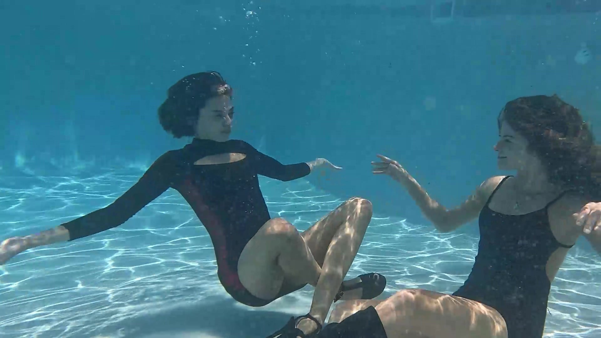 Kilo and Nathalia Swim in Clubbing Outfits