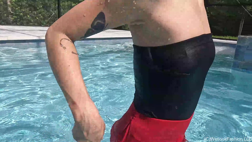 Kilo Takes a Dip in Her Red Mini Skirt and Black Top