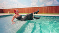 Krispeachi Swims in a Shiny Black Maxidress