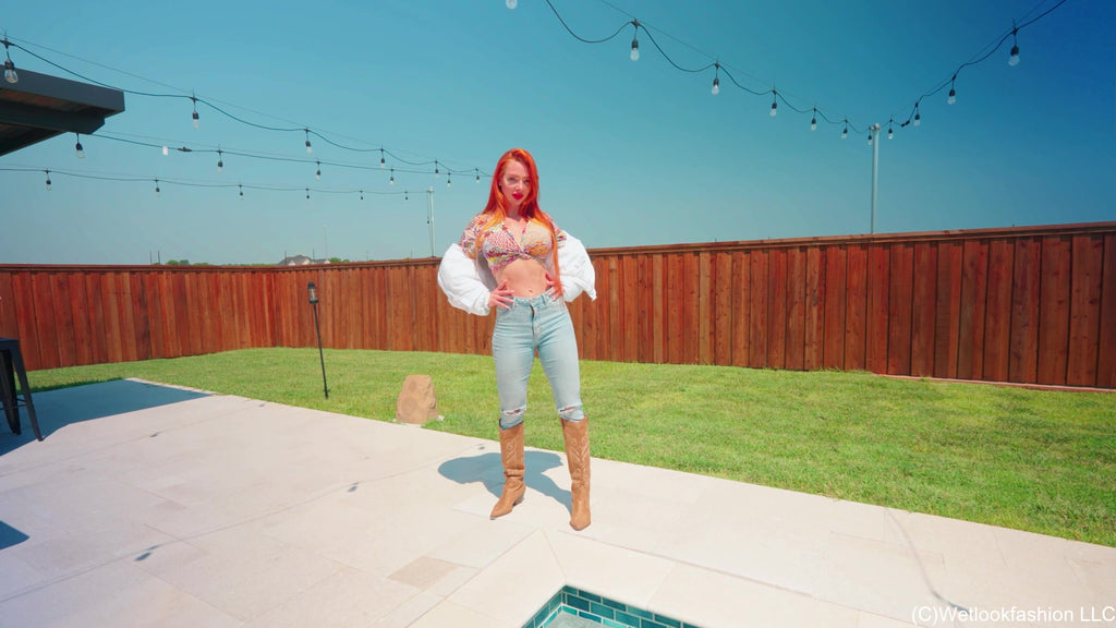 Krispeachi Takes Her First Ever Fully-Clothed Jeans Swim