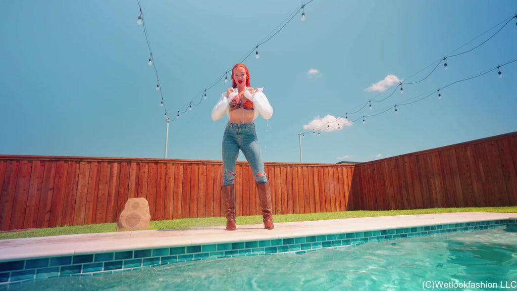Krispeachi Takes Her First Ever Fully-Clothed Jeans Swim