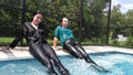 Lexie and Mandi Swim in Leather