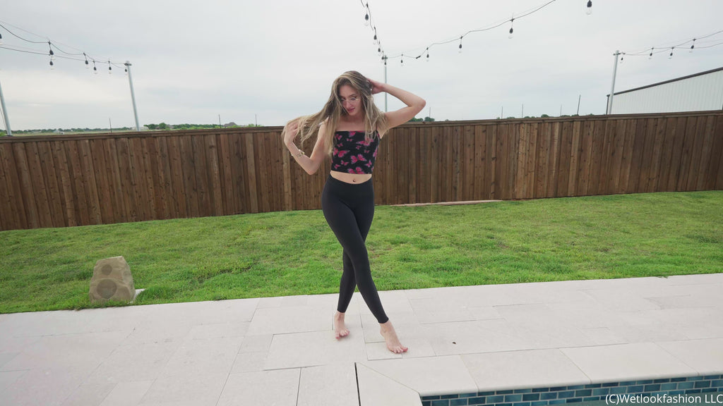 Lila Gets Wet in LuluLemon Leggings