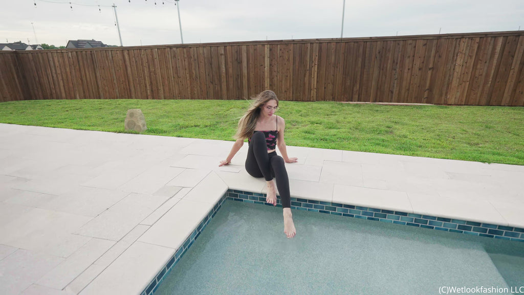 Lila Gets Wet in LuluLemon Leggings