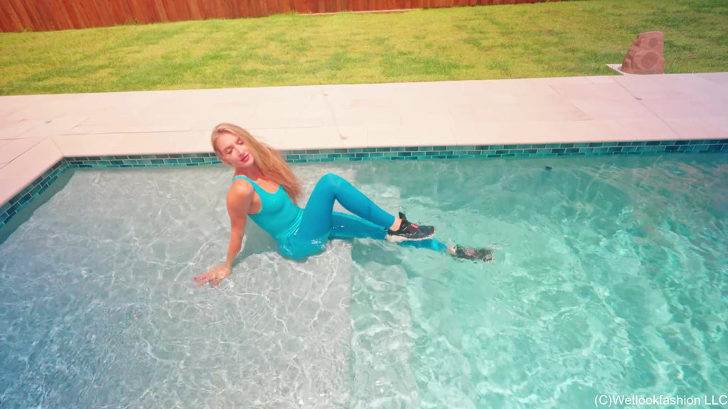 Lila Soaks Her Skin Tight Jumpsuit