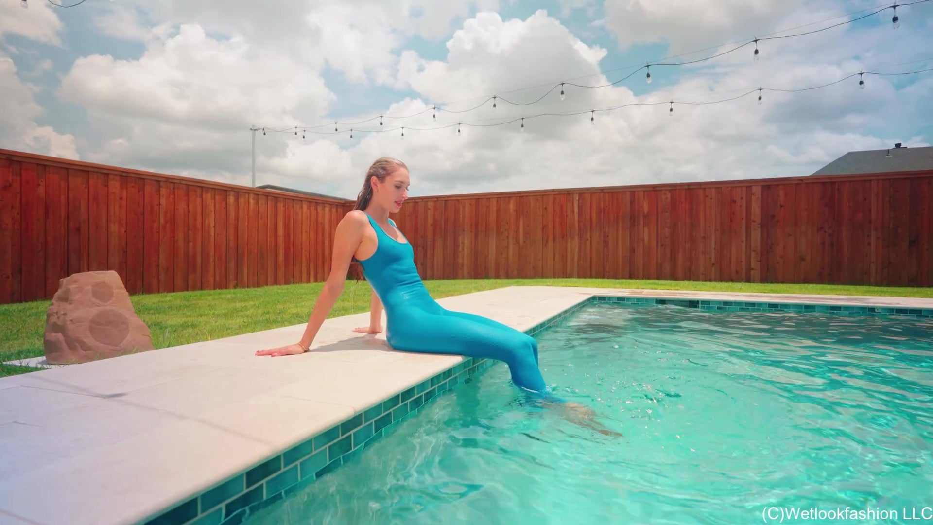 Lila Soaks Her Skin Tight Jumpsuit