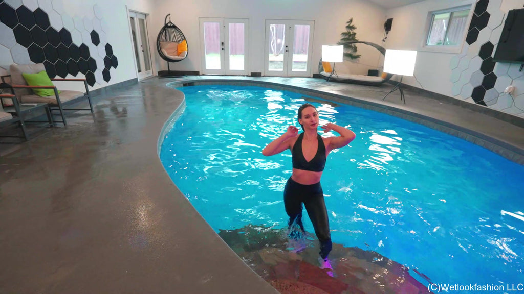 Lilith Swims in a Hot Workout Outfit