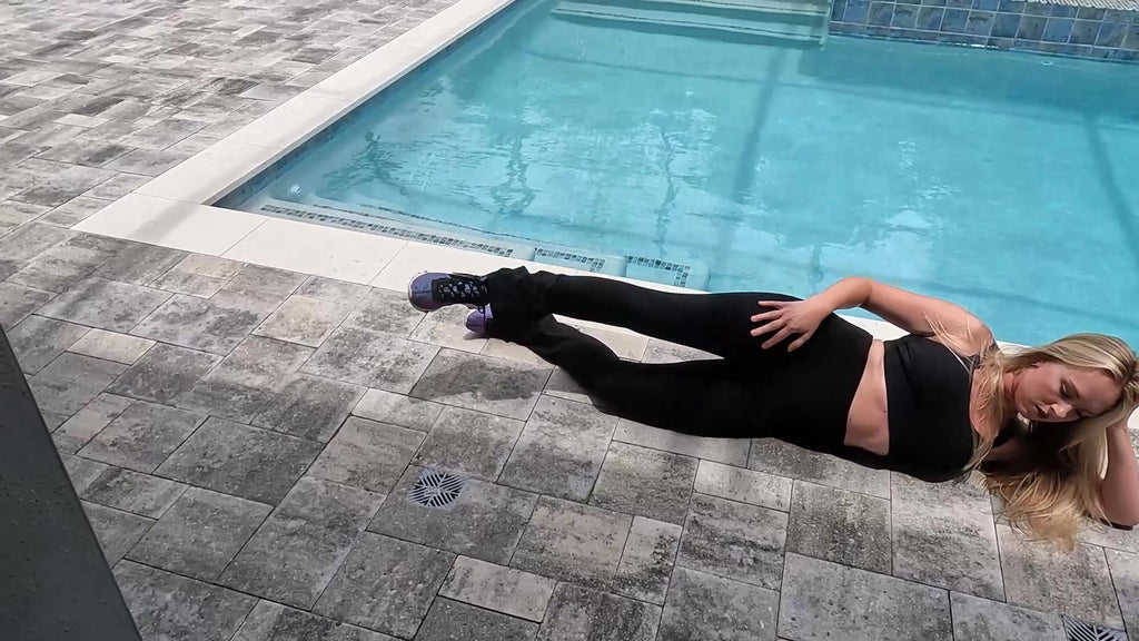 Mandi Swims in LuluLemon Yoga Pants and Top