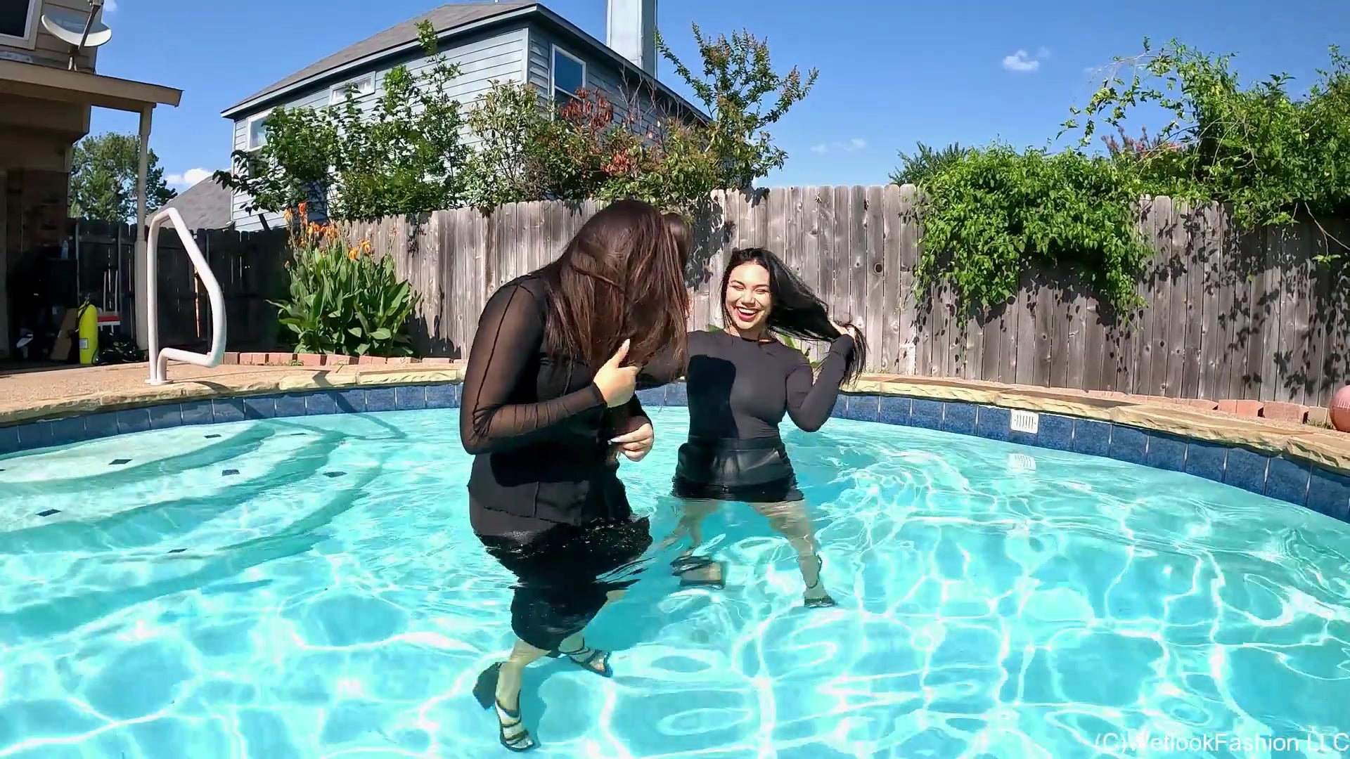Maria and Tina Are Getting Wet in All Black Outfits