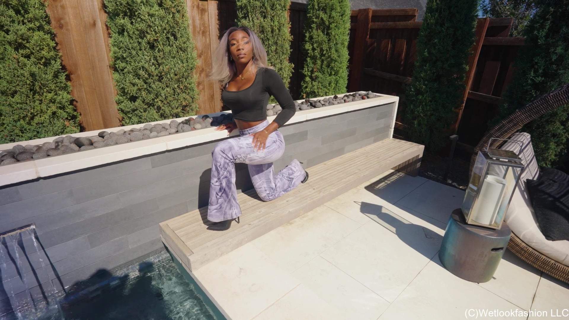 Naomi Gets Wet in Black and White