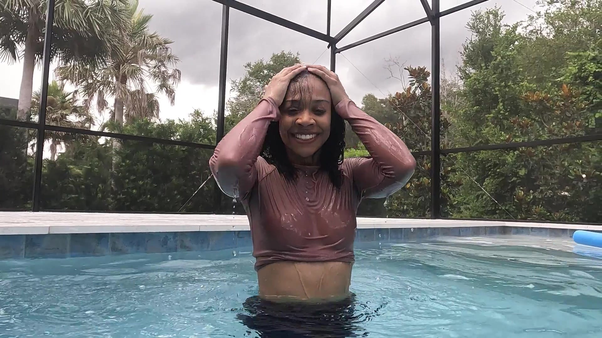 Natalie Swims in Jeans