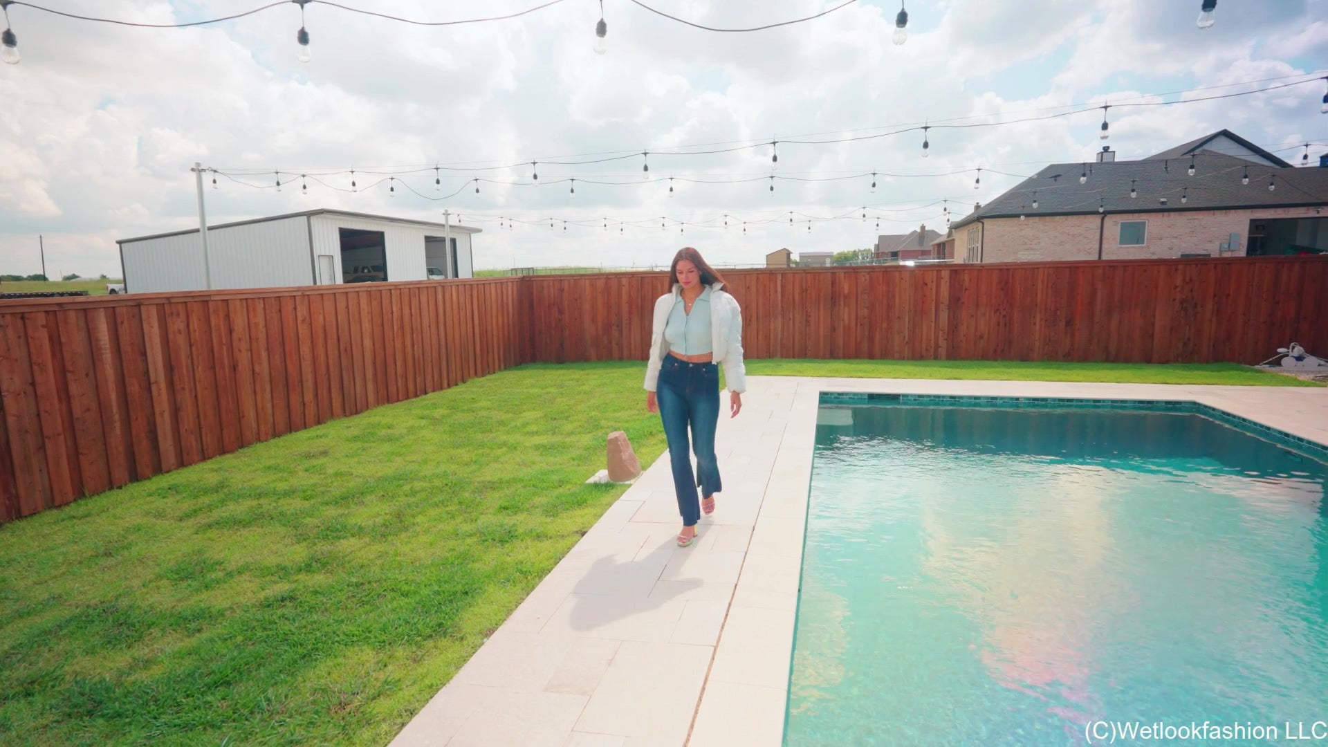 Danielle Goes for a Swim in Winter Clothes